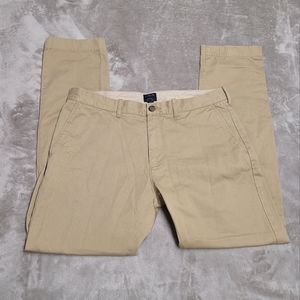J Crew Mens Sz 33x30 Driggs Chino Casual Dress Pants Khaki Tan Slacks Reg Fit